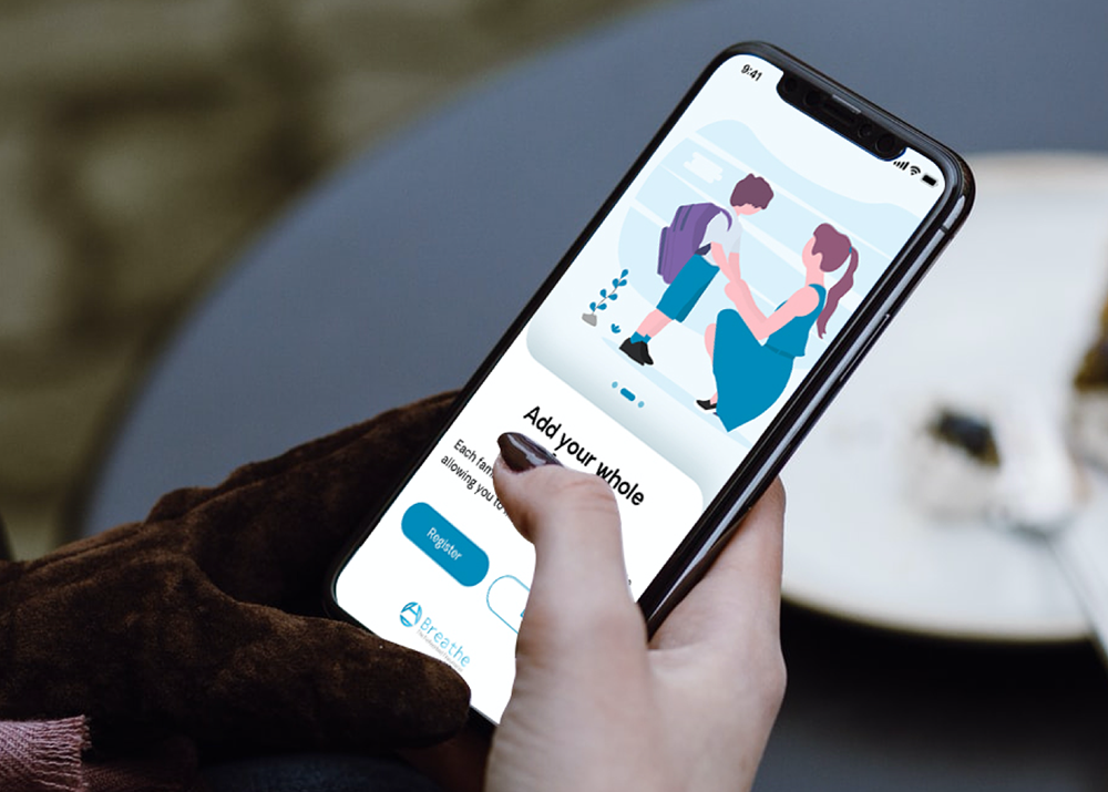 Person using health app on smartphone.