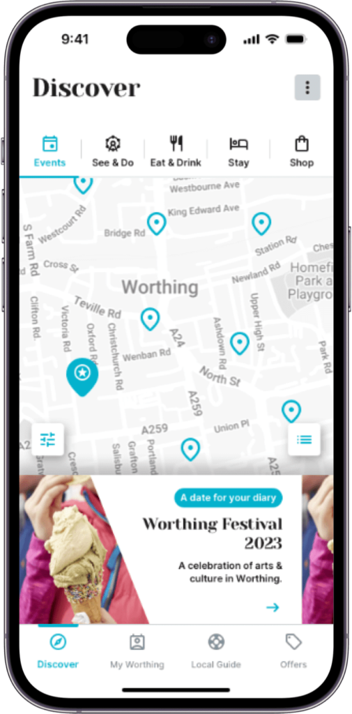 MyWorthing app discover map, bringing smarter, greener connectivity to the community