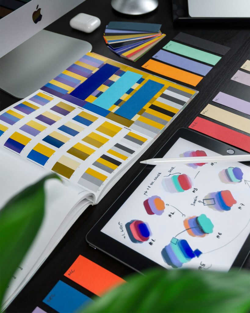 Colour swatches and design samples for a design system that stands the test of time