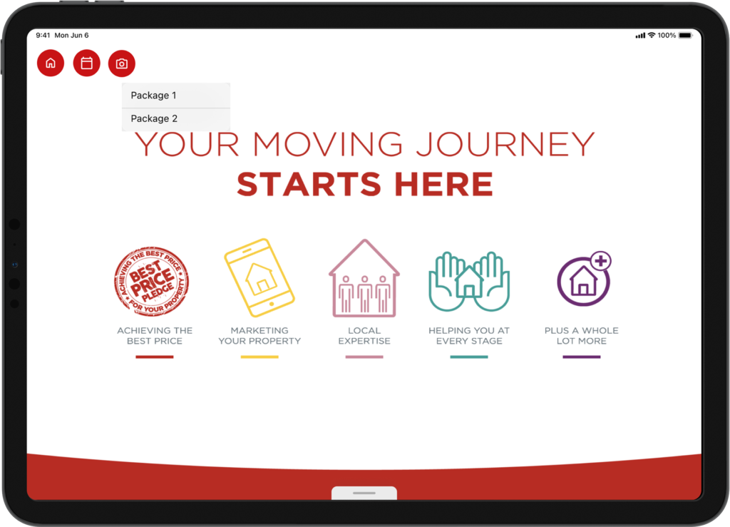 Connells Group moving journey app on an iPad, a digital product for property and construction