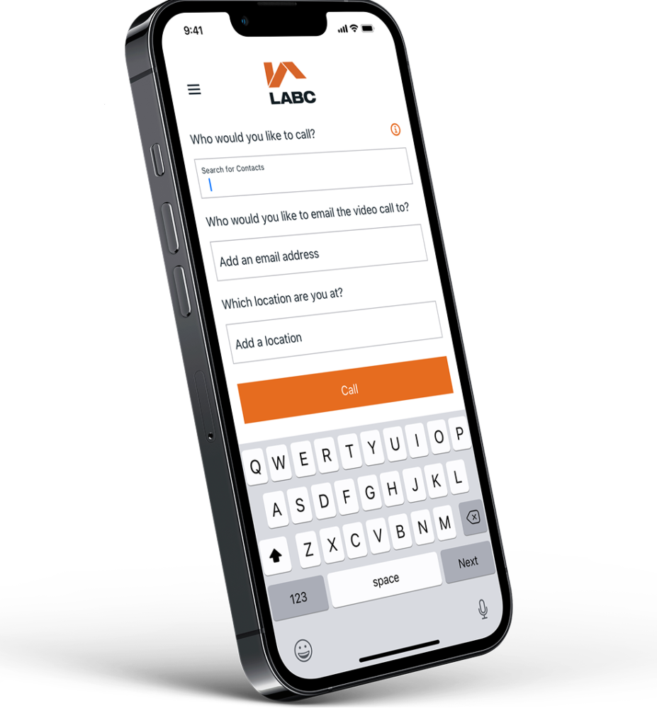 LABC app booking form connecting surveyors, builders and contractors