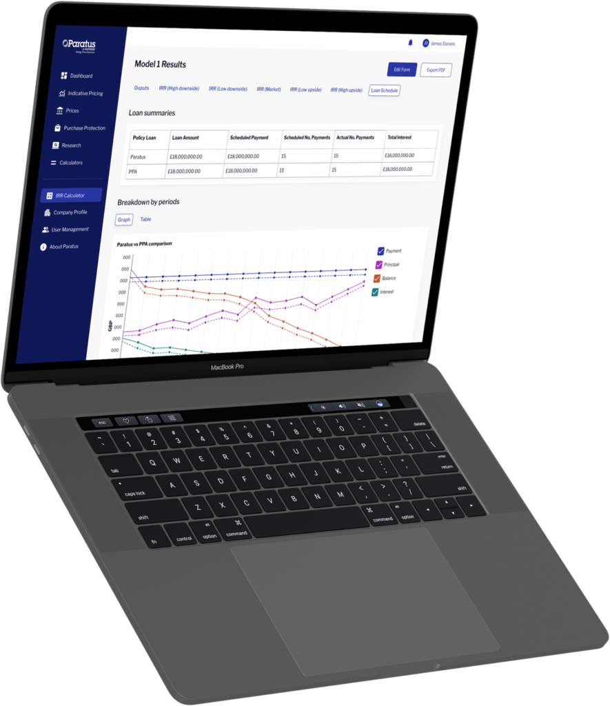 Paratus digital client portal on a laptop