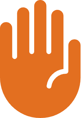 Raised hand icon for Sonin's value "We take responsibility"