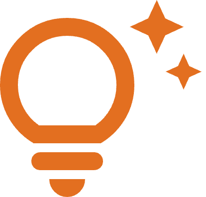 Lightbulb icon for Sonin's value "We're passionate, hardworking and diligent"