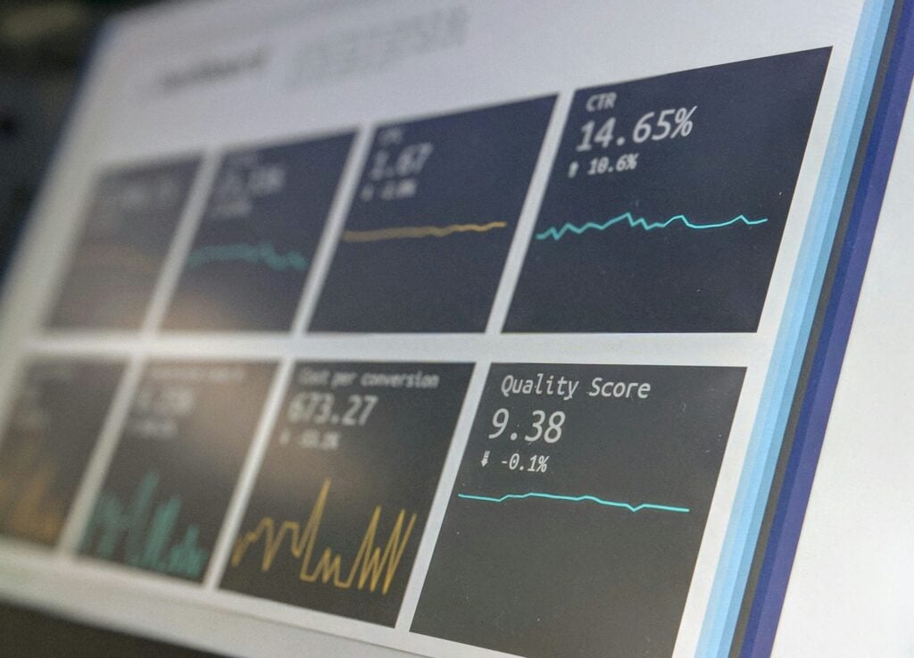 Dashboard of performance metrics, where cognitive load adds to digital inefficiency