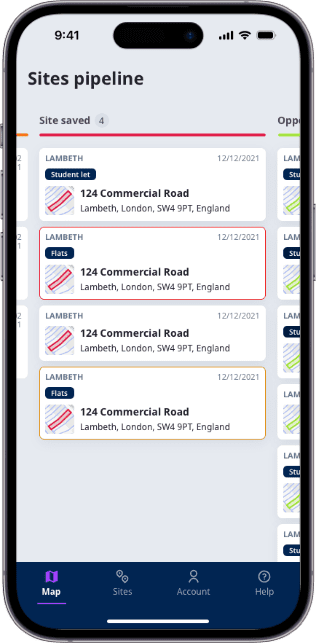 LandTech app sites pipeline, an example of spotting opportunities to digitise