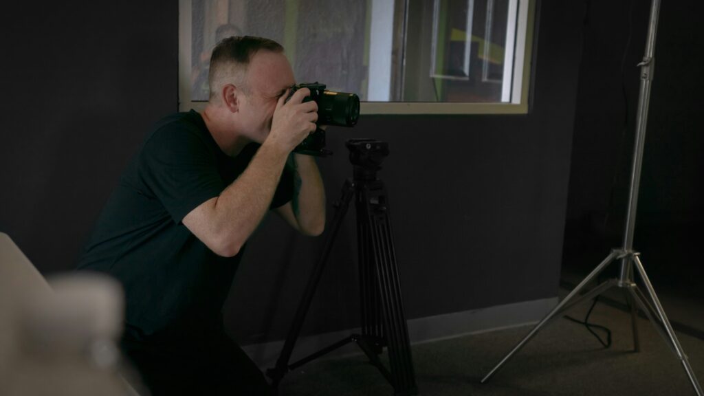 Photographer in a studio, from one of the Sonin team's favourite projects