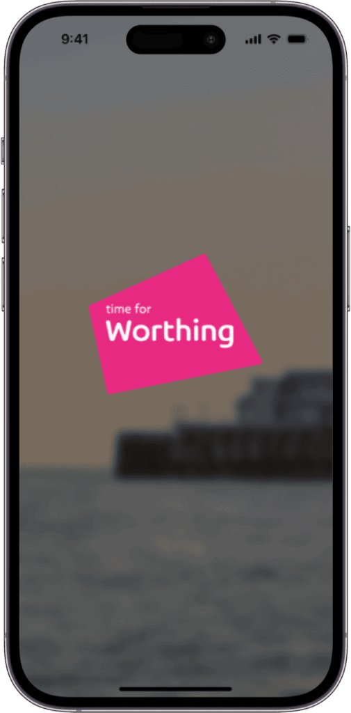 MyWorthing app splash screen, part of smarter connectivity for coastal communities